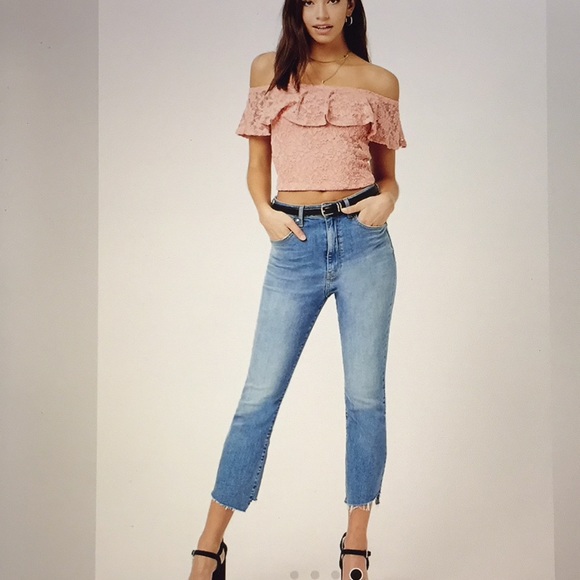 💝NEW!! FLOUNCE LACE OFFTHE-SHOULDER CROP TOP - Picture 4 of 8